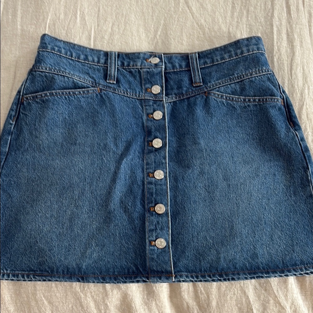 Madewell Denim Button-Front Skirt